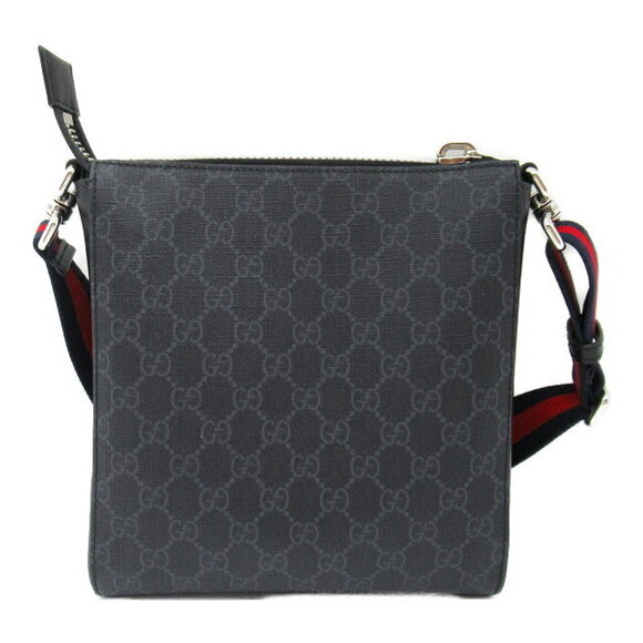 Gucci GG Supreme Shoulder Bag Leather Canvas Black - Picture 2 of 9